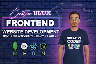 develop responsive frontend website with javascript, react js, tailwind css
