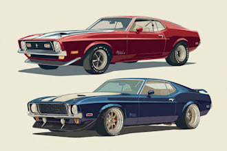 create custom vector illustrations of cars and vehicles