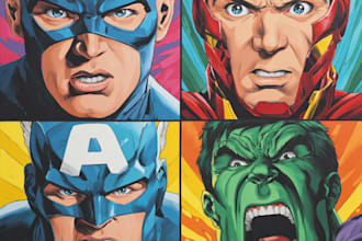 draw a superhero pop art portrait