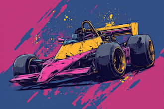 design 90s vintage racing car tshirt graphic