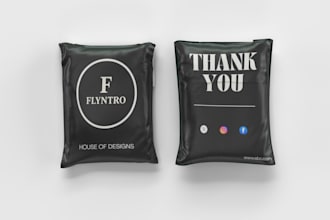design poly mailer shipping or zip lock bags