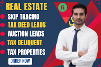 deliver skip traced probate, tax lien, and tax deed real estate leads