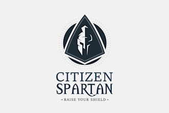 create a tactical, military style logo with guns, shields
