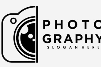 design a professional photography logo with watermark