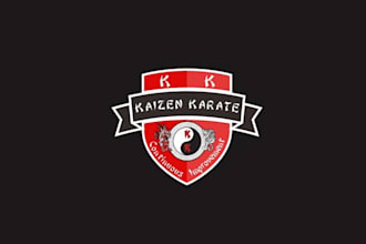 design modern karate school brand logo
