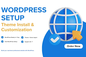 install wordpress and setup any theme professionally