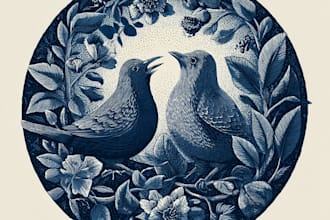 draw high quality linocut illustration
