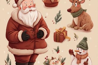 draw christmas illustrations for anything