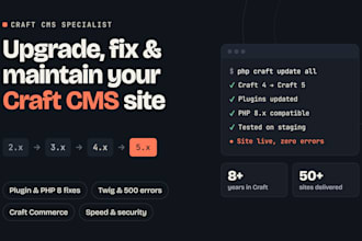 upgrade, fix and maintain your craft cms website to craft 5