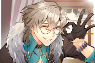 draw pfp icon illustration in anime style for you