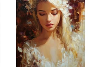make artistic oil painting on oil canvas
