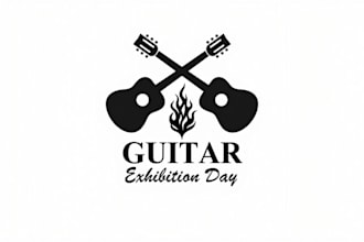design super crossed guitar logo
