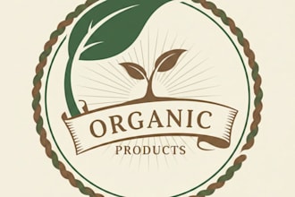 design a professional organic products logo for your brand