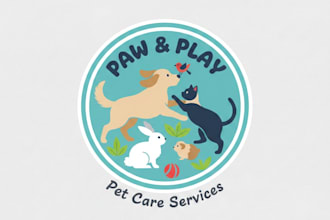 design a custom pets logo for your brand or business
