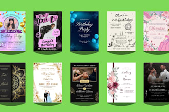 design party invitation, wedding invitation, birthday card