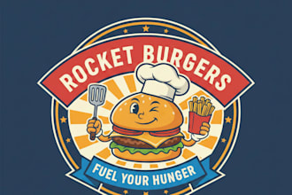 design a custom fast food logo for your brand or restaurant