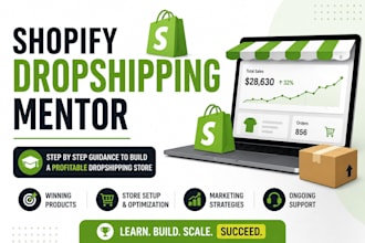 be your shopify dropshippping mentor coach build and scale a profitable store