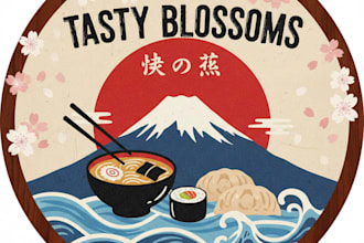 design a custom japanese food logo for your restaurant or brand