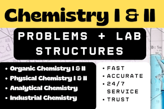 be your chemistry tutor for chemistry problems, chemistry labs, and projects