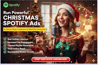 run powerful christmas spotify ads to boost real listeners and monthly streams