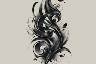 custom an abstract black tattoo design