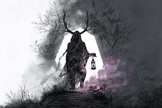 draw detailed dark art illustration