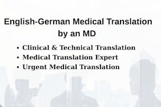 provide medical and technical english to german translation