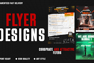 modern, clean and eye catching flyers and posters