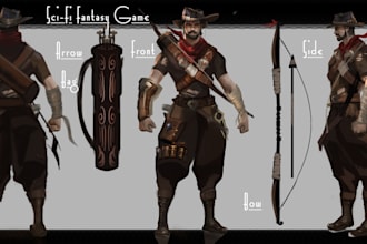 create professional character concept art for games, comics, or projects