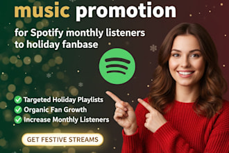 viral christmas music promotion for spotify monthly listeners to holiday fanbase