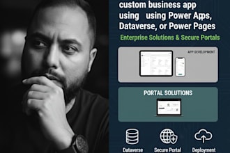 develop a complex custom business app using power apps, dataverse, or power page