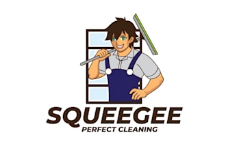 design modern cleaning windows mascot logo