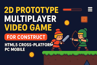 2d prototype multiplayer video game for construct, HTML cross platform pc mobile