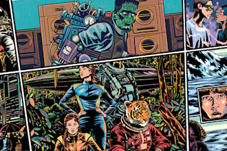 draw professional retro comic books and graphic novels