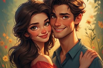design couple portrait illustration