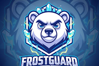 make custom unique mascot  bear logo with t shirt design