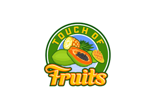 design organic colorful fruit brand logo