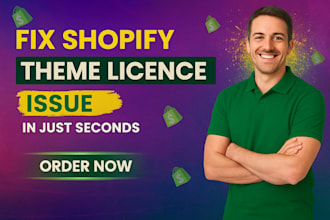 install and fix shopify theme licence issue