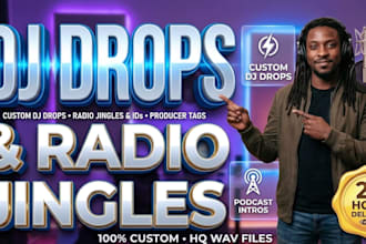 record professional dj drops, radio jingles, ids and producer tags