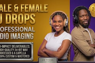 record custom male and female dj drops, producer tags and radio intros
