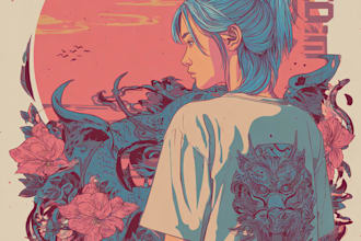 draw vintage retro t shirt clothing illustration design