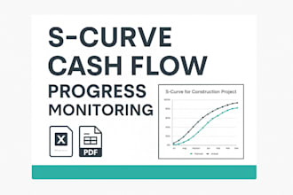 prepare s curve, cash flow and project progress monitoring report