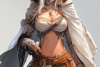 draw character reference sheet design in anime