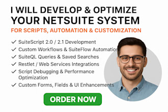 be your expert netsuite developer for suitescript, suiteql and integrations