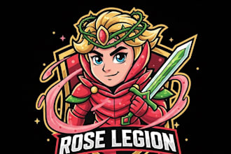 do high quality rose mascot logo design with t shirt design