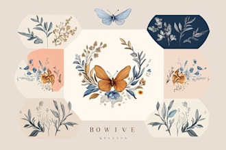 design feminine botanical hand drawn logo