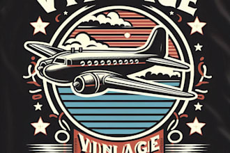 do high quality vintage plane logo with t shirt design
