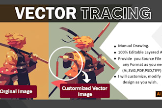 do expert vector tracing for logo, drawings, and graphics