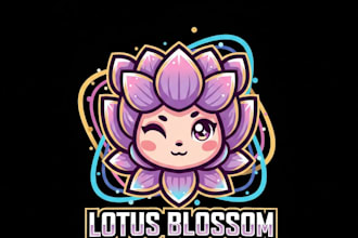 design super quality mascot lotus logo with t shirt design
