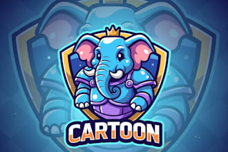 do an eye catching mascot elephant logo with t shirt design